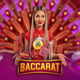 Mega Baccarat online game logo by Pragmatic Play on jacksscasino.com
